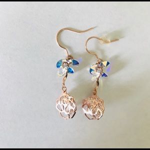 Earrings made with Swarovski crystals